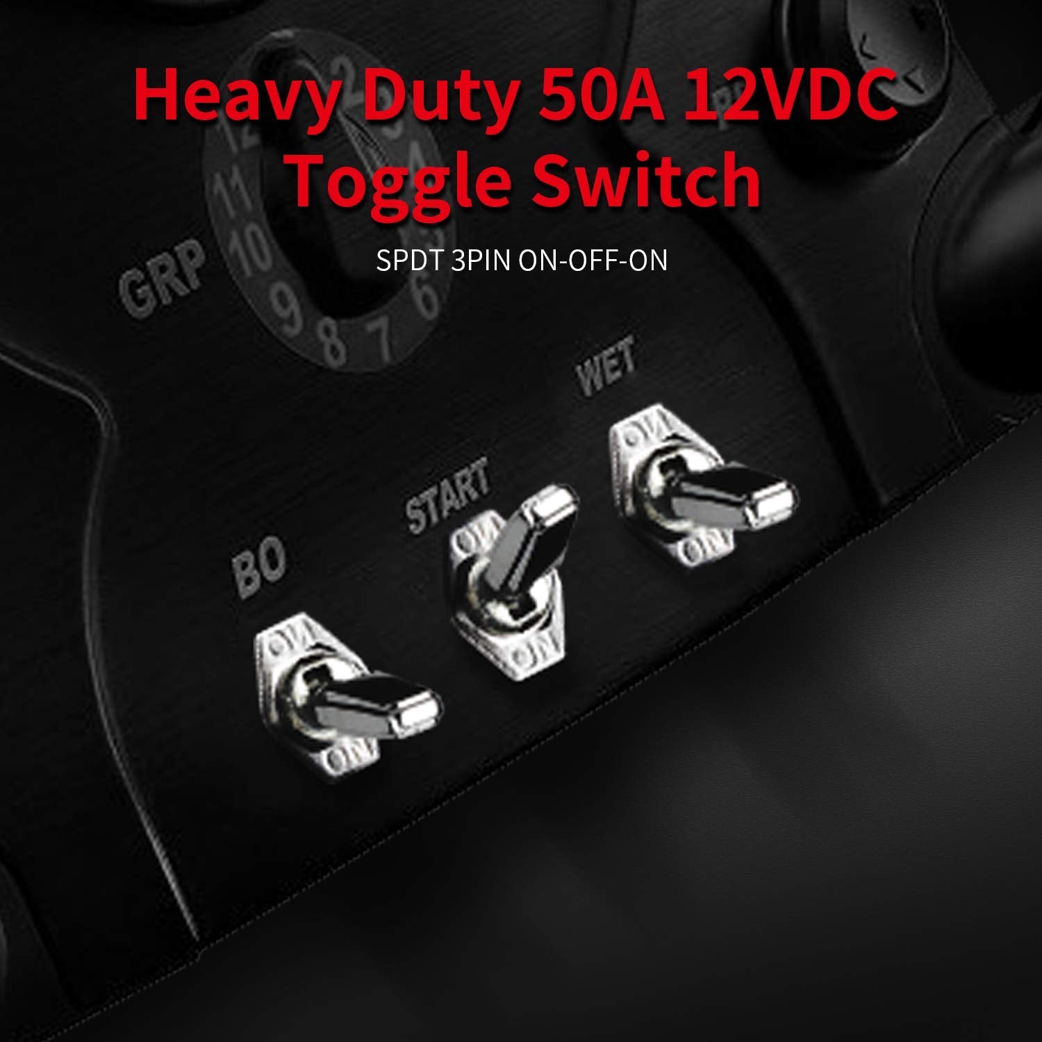 DaierTek heavy duty 50A 12V switch powering a vehicle electrical system