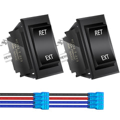 DaierTek momentary RV jack switch front view for smooth stabilizer control.