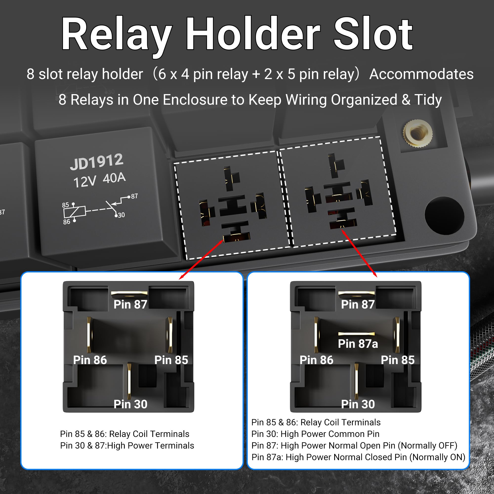 DaierTek pre-wired fuse relay box simplifies vehicle setup.