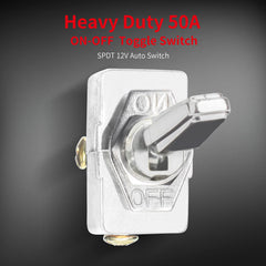 DaierTek SPST 2-pin toggle switch with metal body for quick wiring connections.
