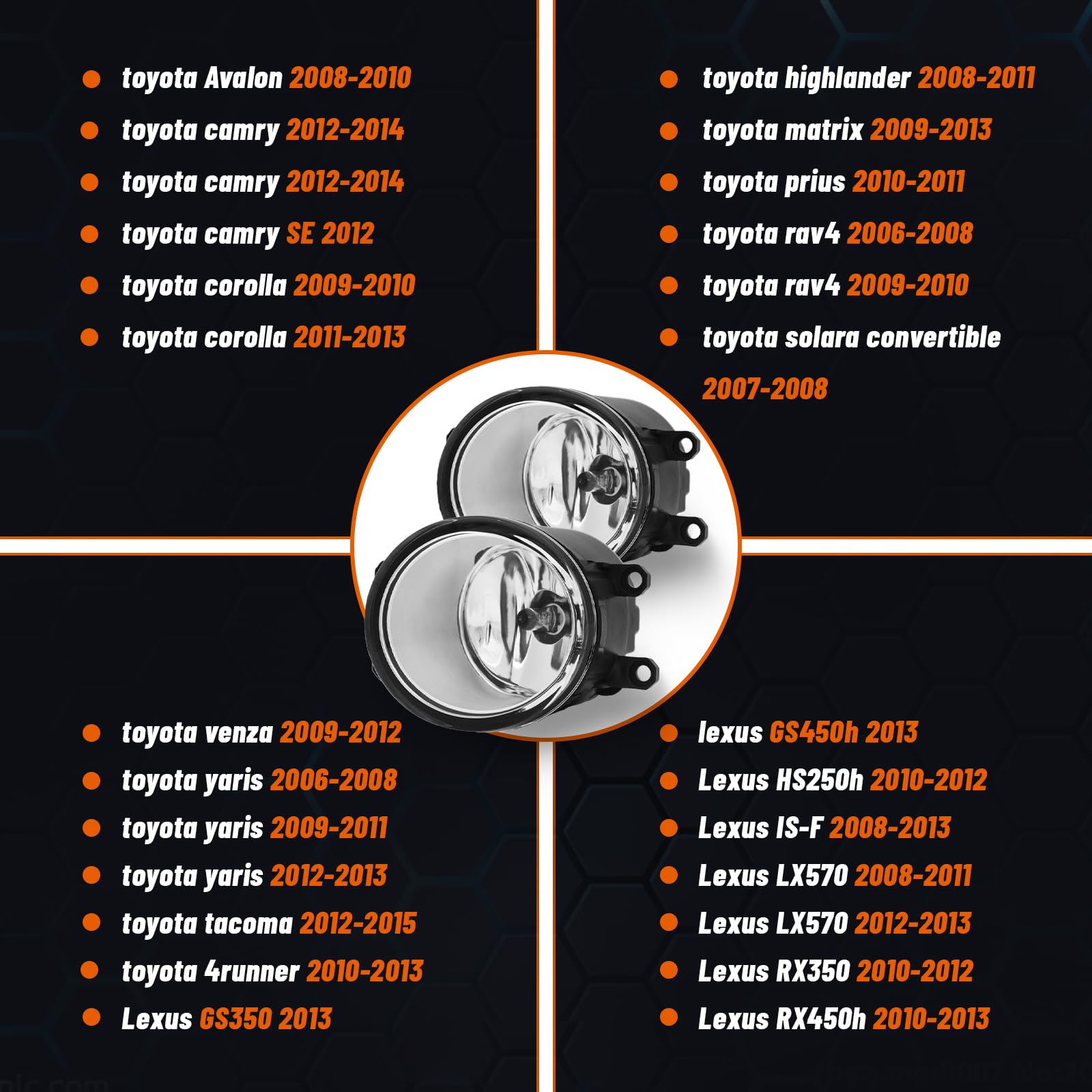 Daikokuya fog light RAV4 2006-2010 – DOT-certified brightness for fog and rain.