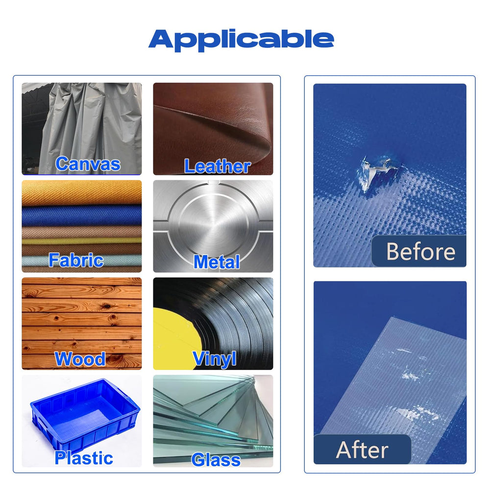 Daiphelim tape patching a boat cover for weather protection