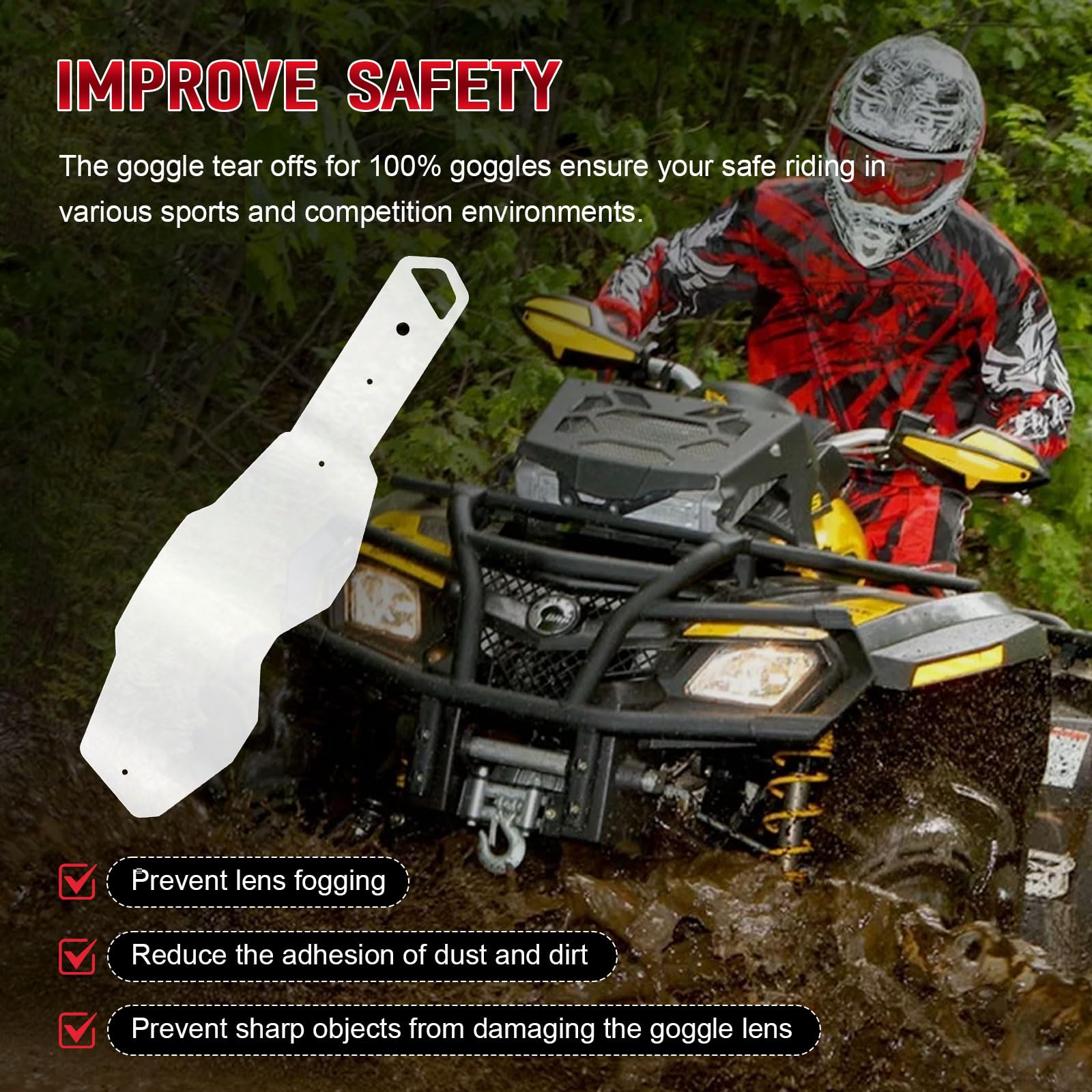 Dairrr Fuuu tear-offs help maintain clear vision by reducing dust adhesion.
