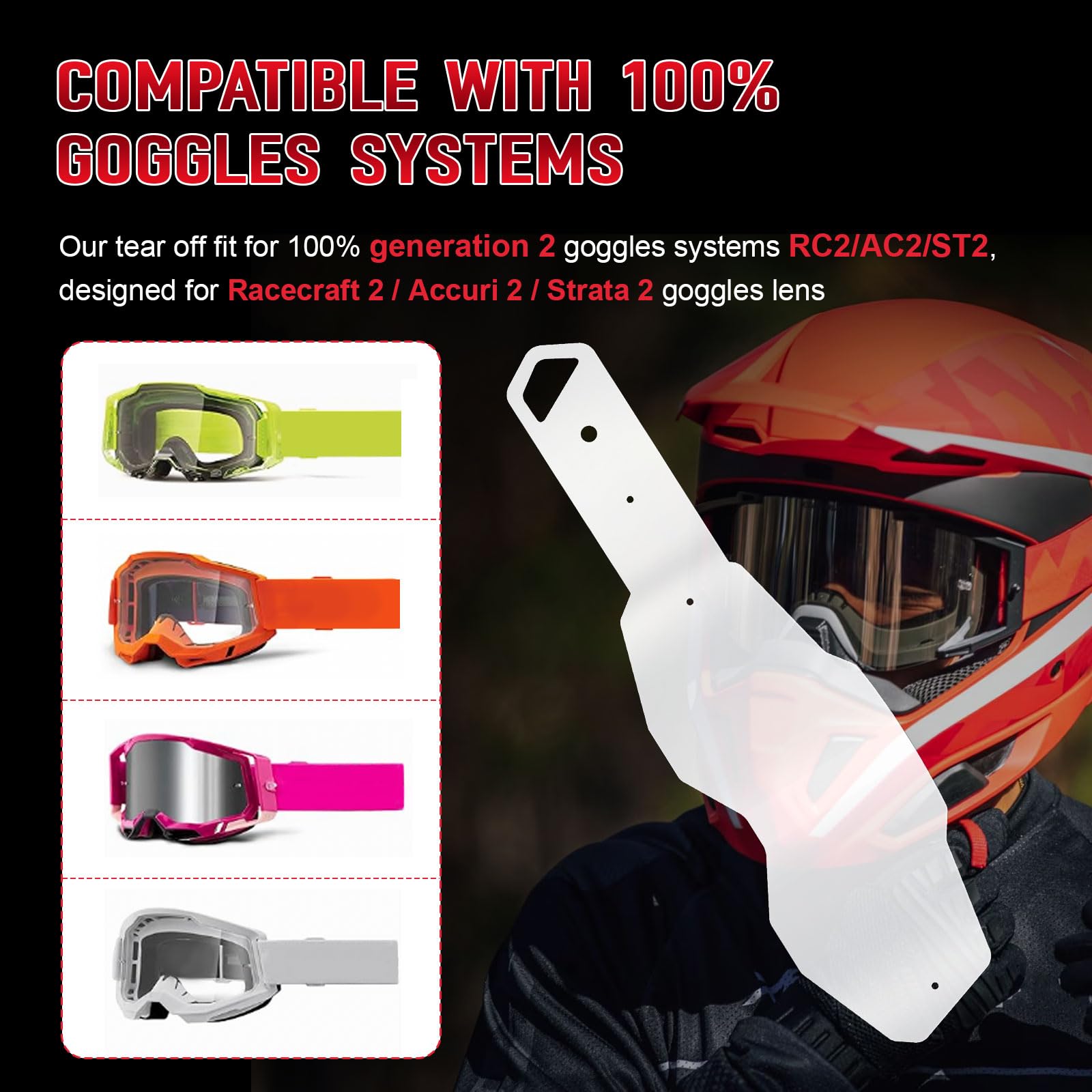 Dairrr Fuuu tear-offs on Strata 2 goggles protecting the lens from dust and grime.