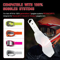 Dairrr Fuuu tear-offs on Strata 2 goggles protecting the lens from dust and grime.