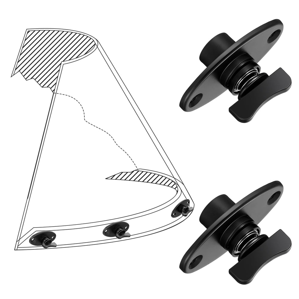 DaisyInner quick twist fasteners pass through windshield for fast, tool-free securing.