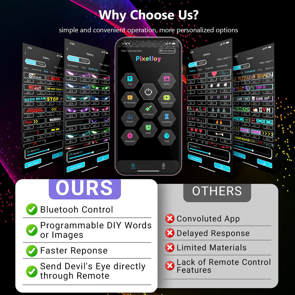 Dalattin Devil Eyes Light shows 16 million color palette and dynamic effects