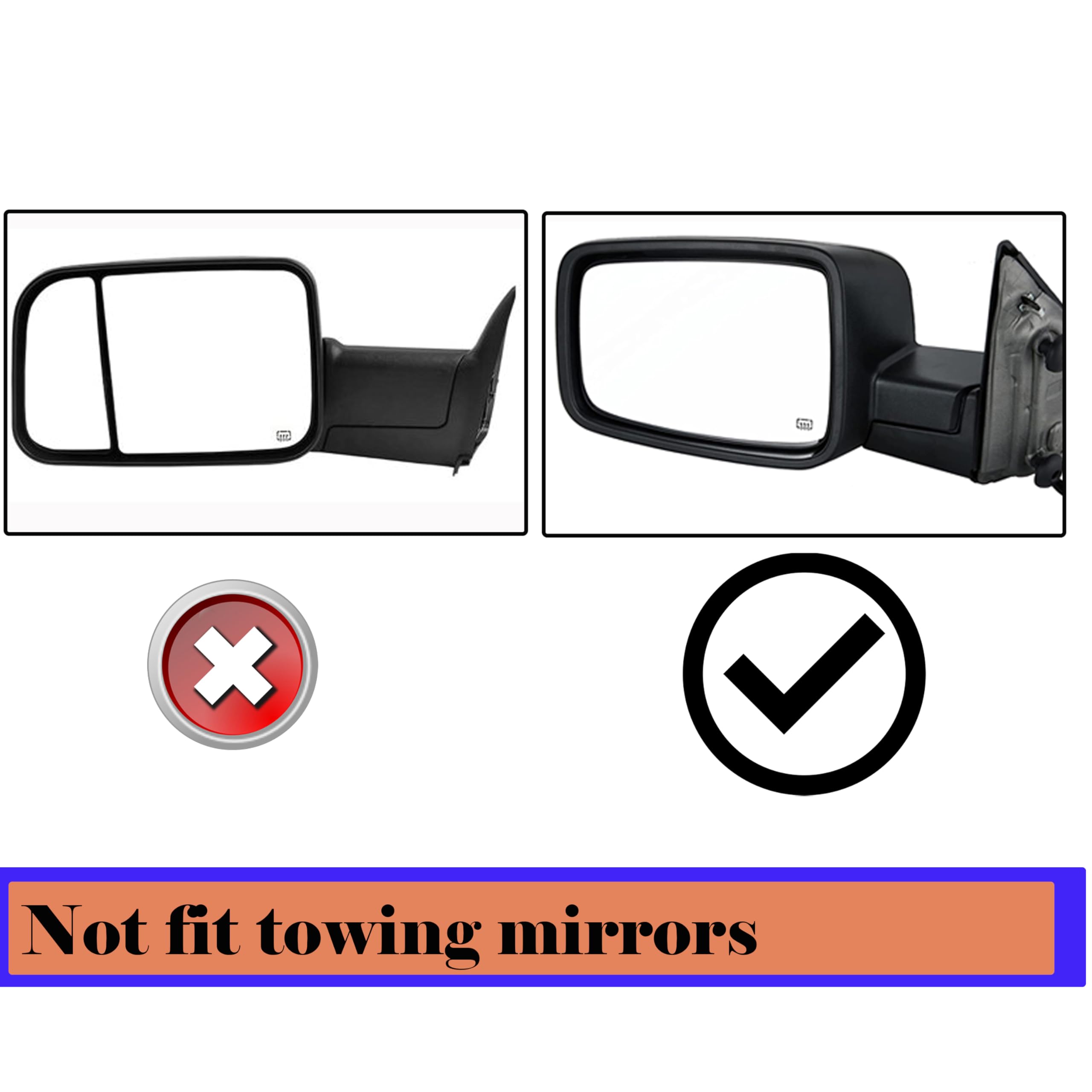Ram driver-side mirror replacement for 2009-2018 models.