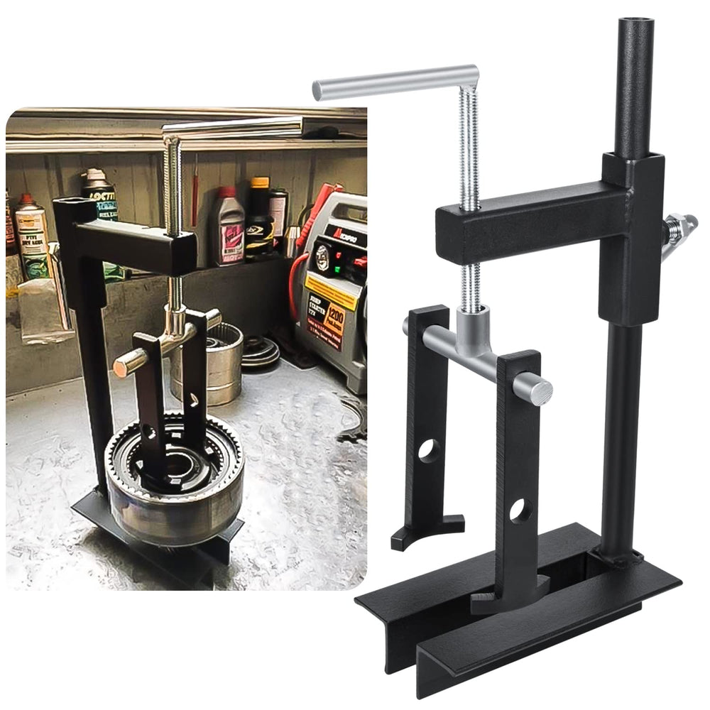 Danti T-0158 clutch drum spring compressor on bench mount enables quick maintenance.