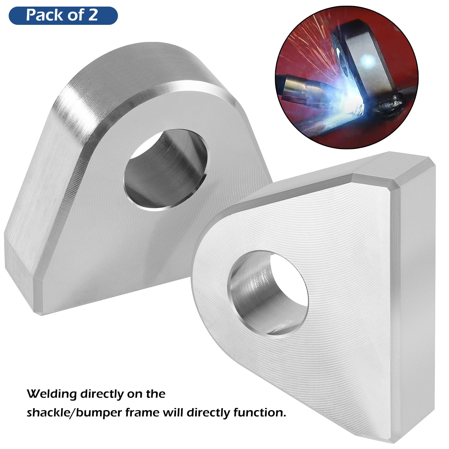 Danti weld-on mount with true round hole for secure connection.
