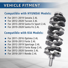 DanVard main bearing kit with thrust washers for 2.4L Hyundai/Kia engines.