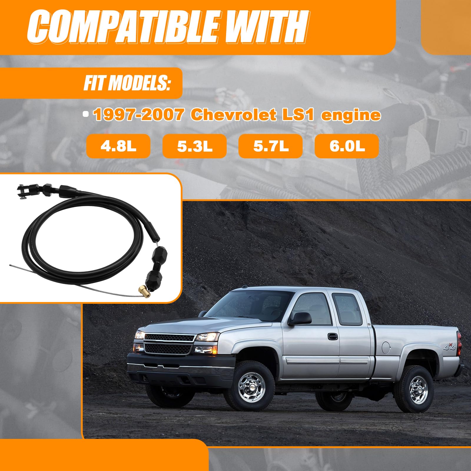 Daola888 braided stainless steel cable close-up highlighting durability and smooth throttle response.
