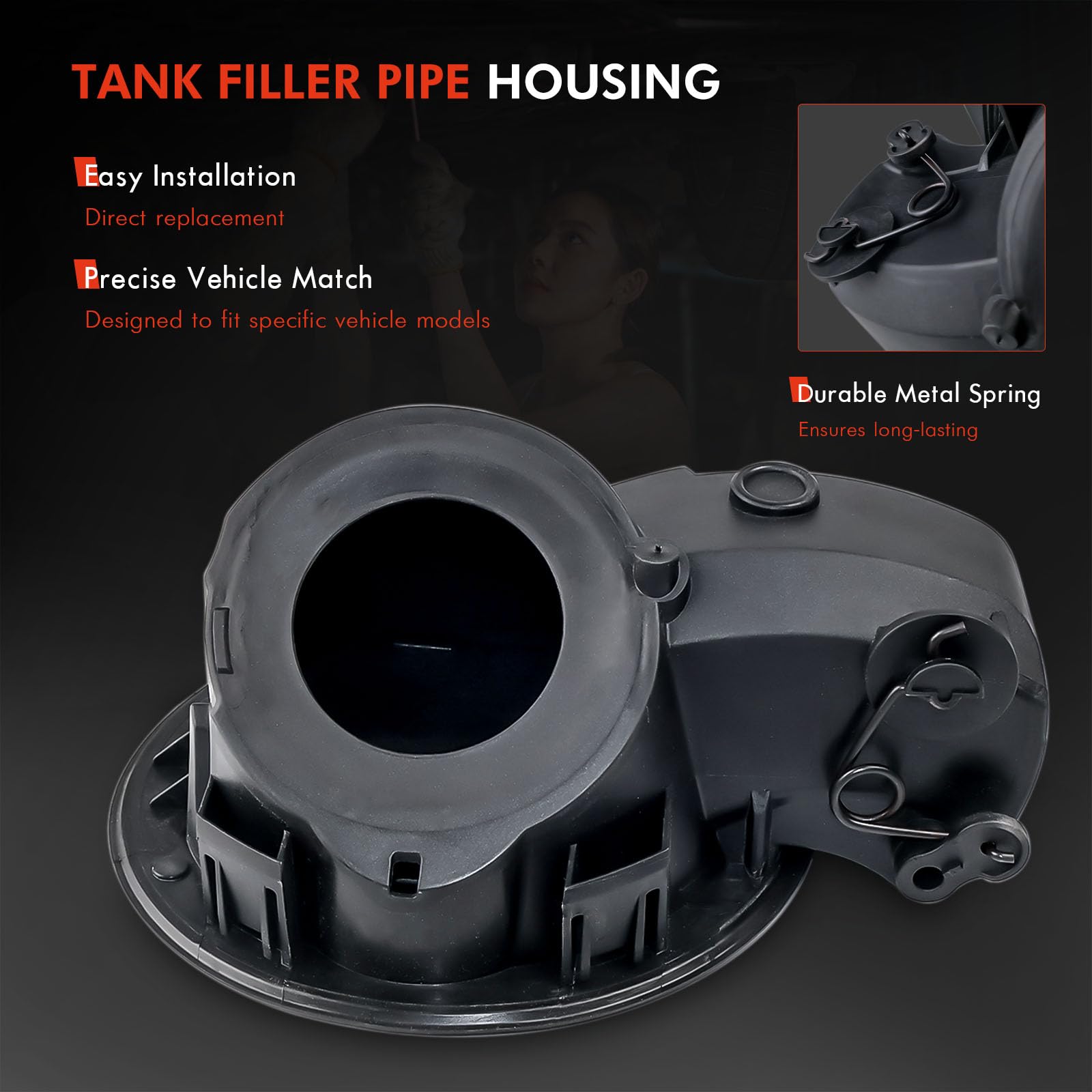 Daposhac part FL3Z-9927936-A compatible fuel door housing.