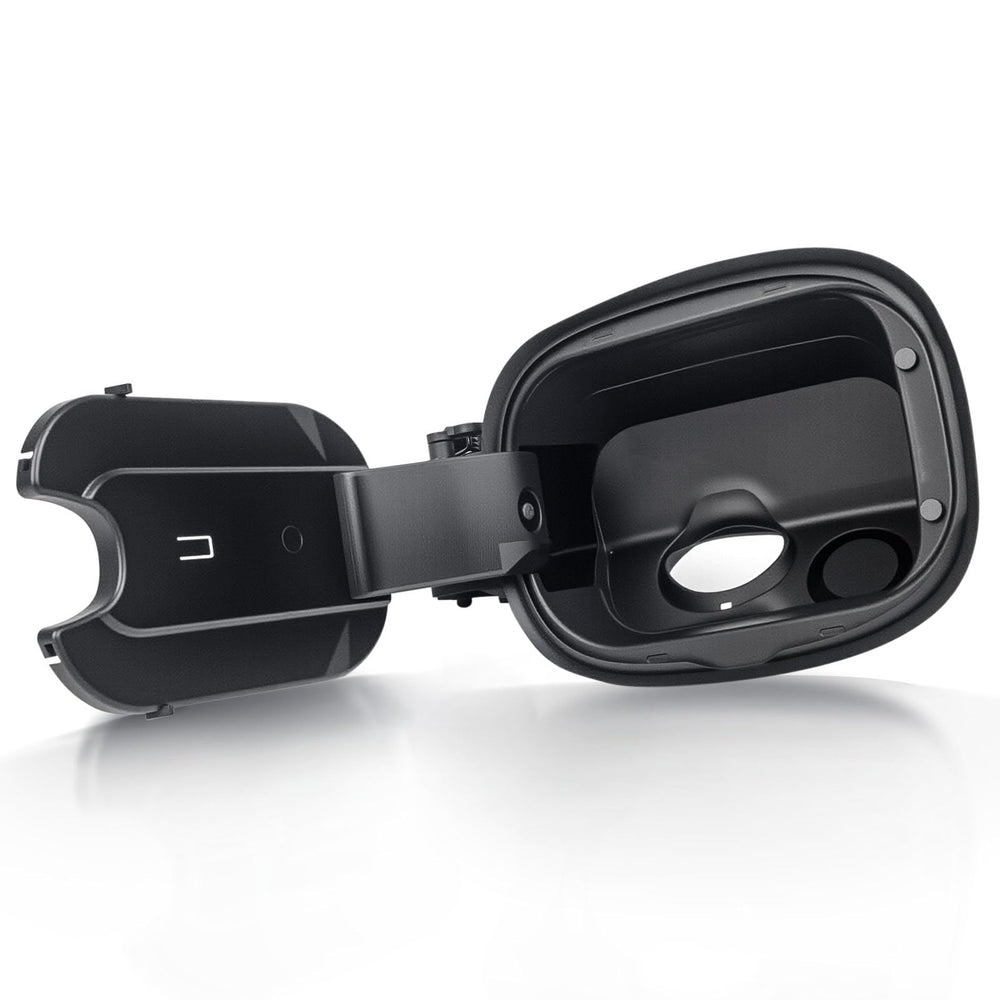 Daposhac fuel door housing left-opening design on Silverado, durable and weather-ready for easy fueling.