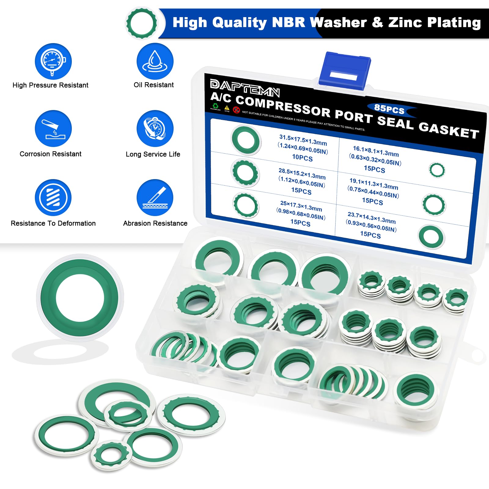 Daptemn 25x17.3x1.3mm washers ready for gasket replacement tasks.