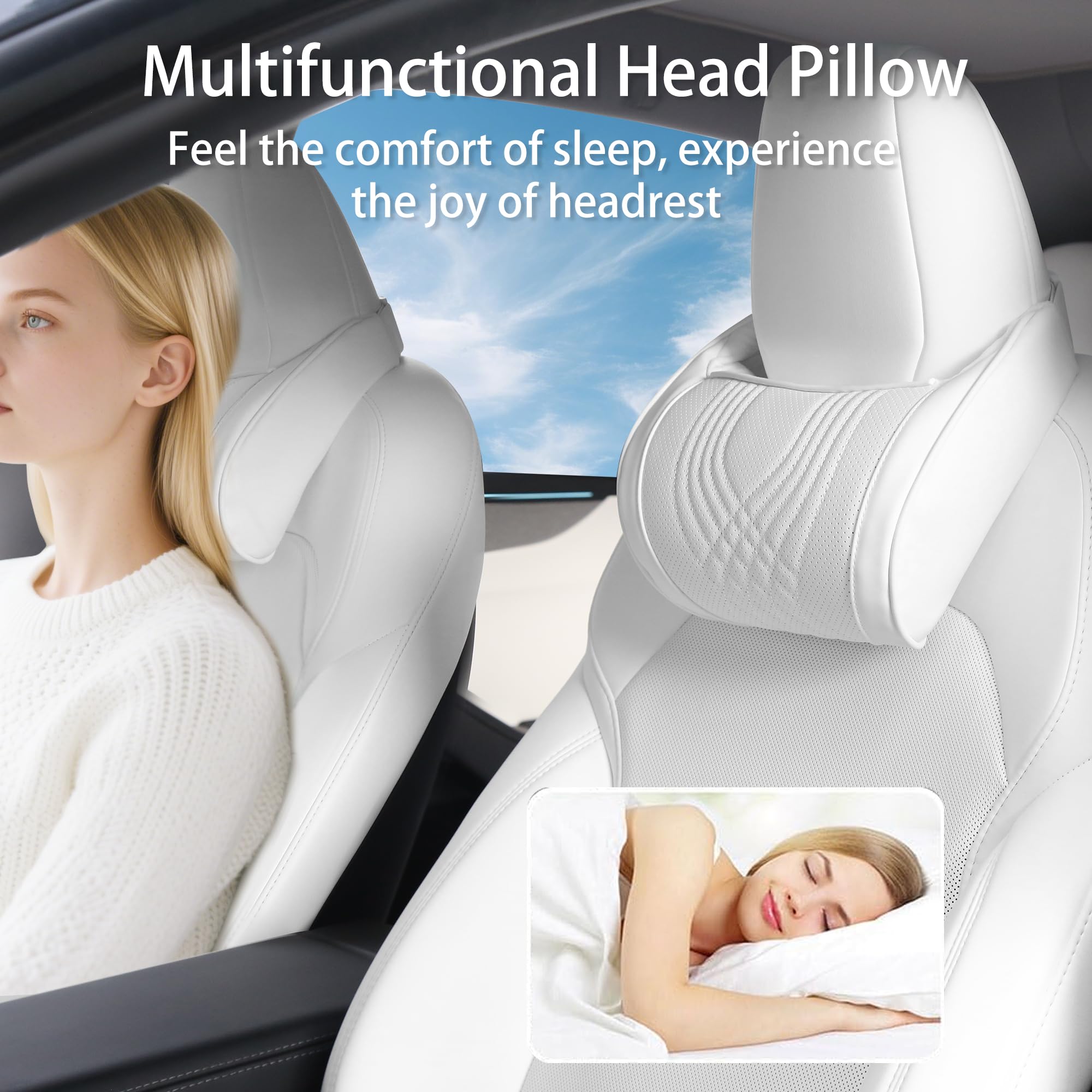 Dapucarin dual headrest set improves back and shoulder comfort