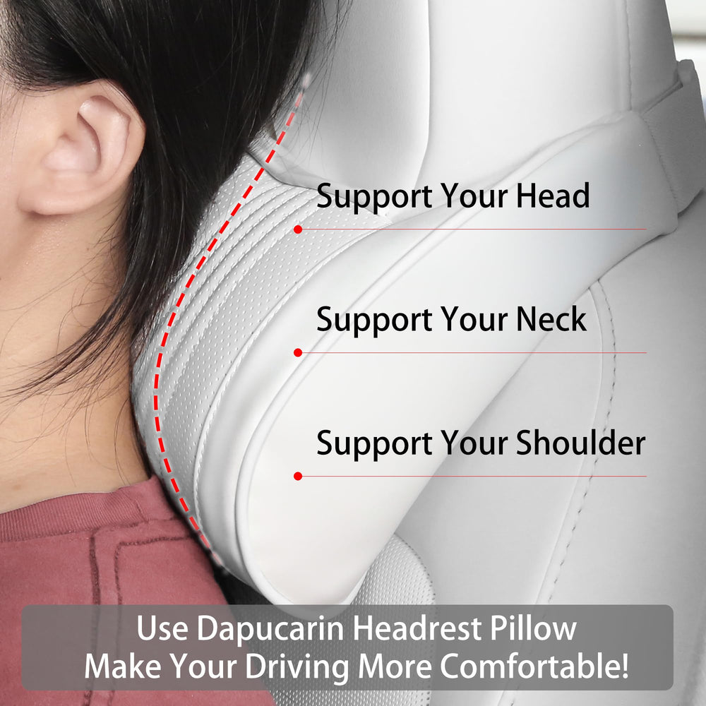Dapucarin pillow shown with easy installation on a car seat