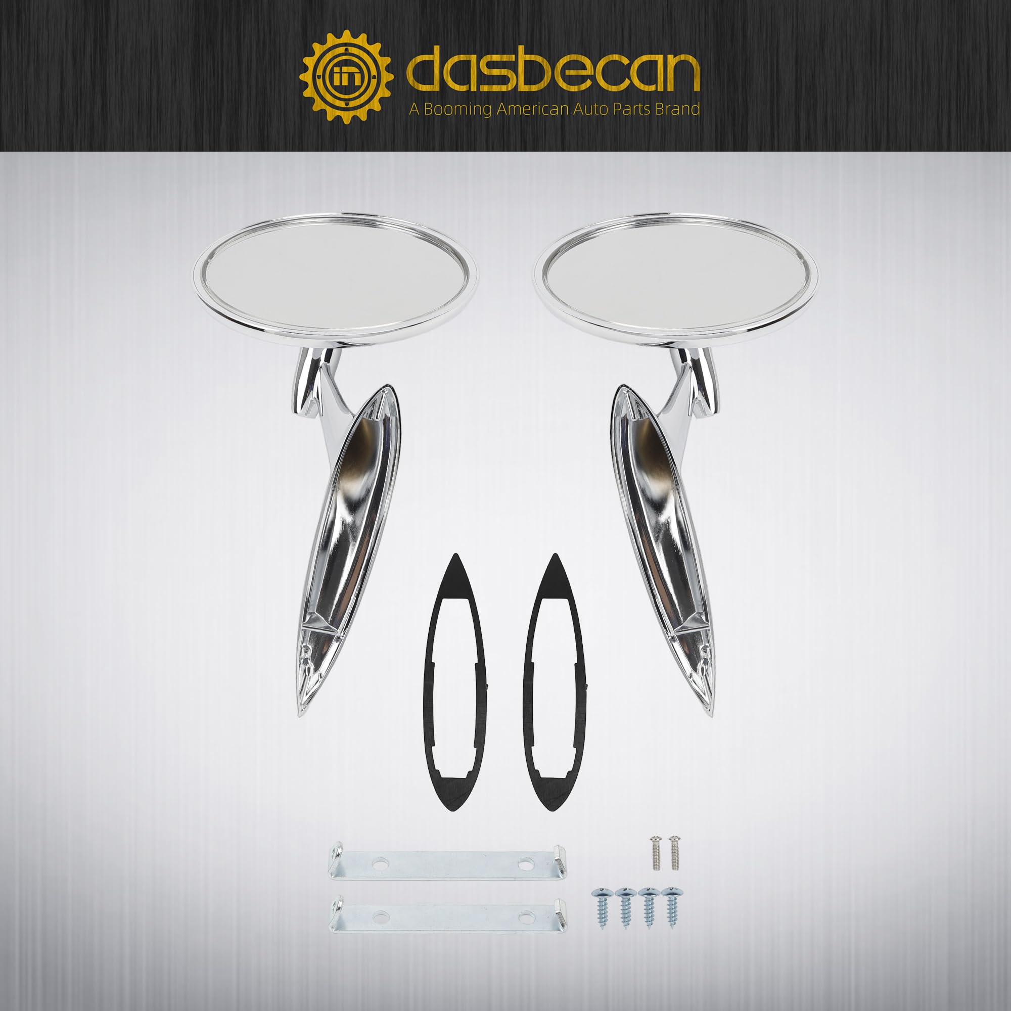 Dasbecan classic car show-ready bowtie mirrors highlight period styling.