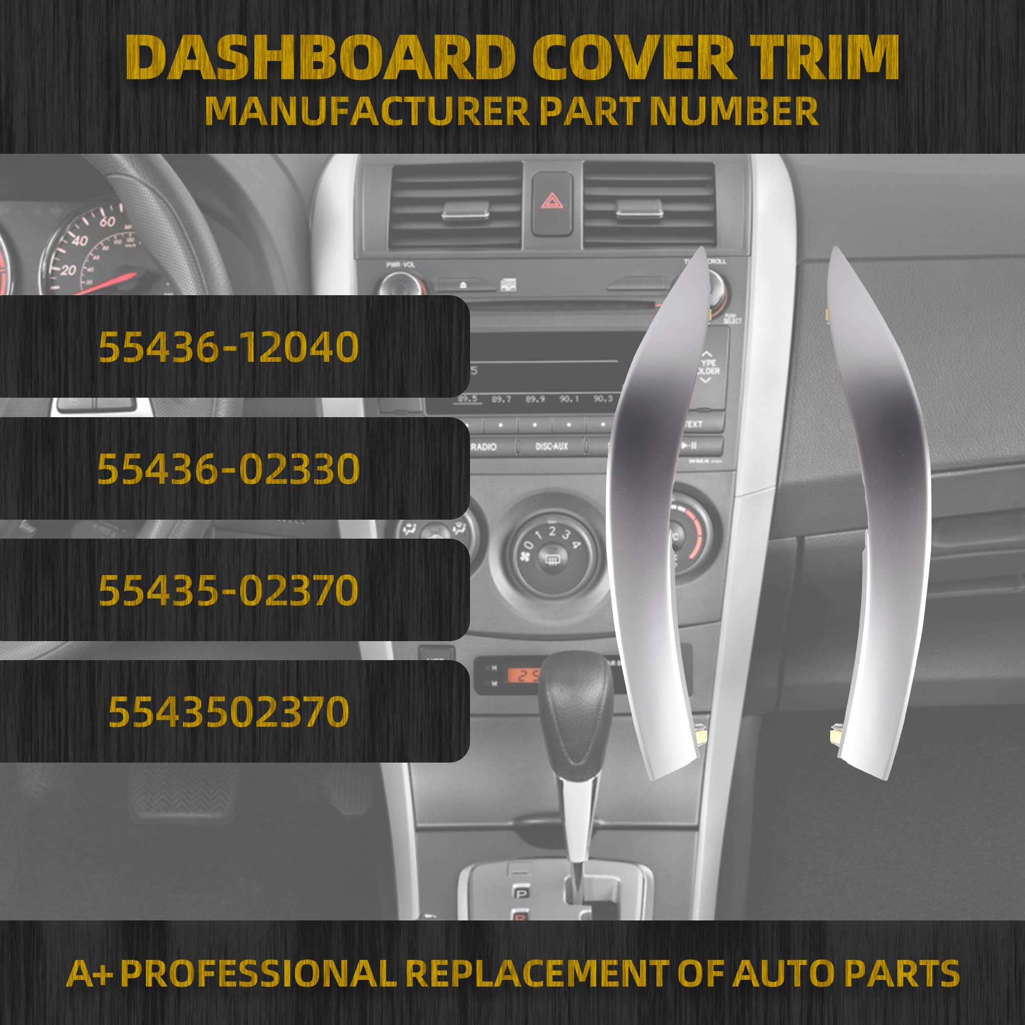 Clips attached: Dasbecan dashboard trim enables quick, tool-free installation.