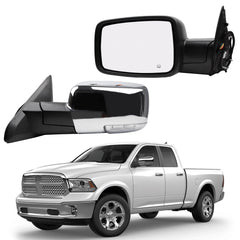 Dasbecan driver-side mirror with chrome cover for Ram 1500 improves style and visibility
