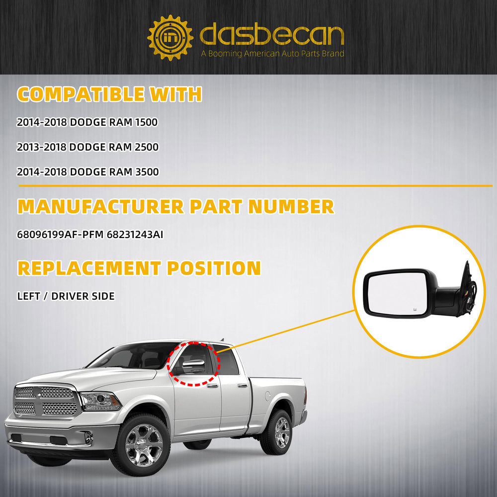 Dasbecan Ram 1500 heated glass mirror provides fog-free visibility