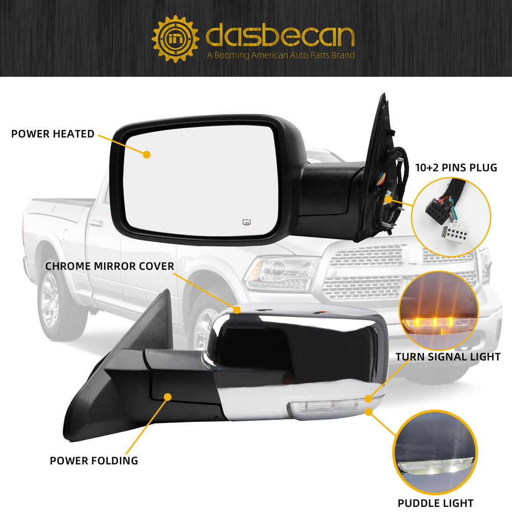 Dasbecan Ram 1500 power-fold mirror enables easier parking and tight turning