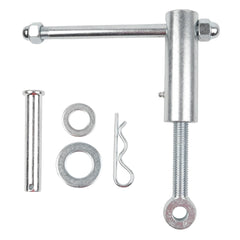 Dasbecan dump truck tailgate latch front view, sturdy steel build for secure transport.