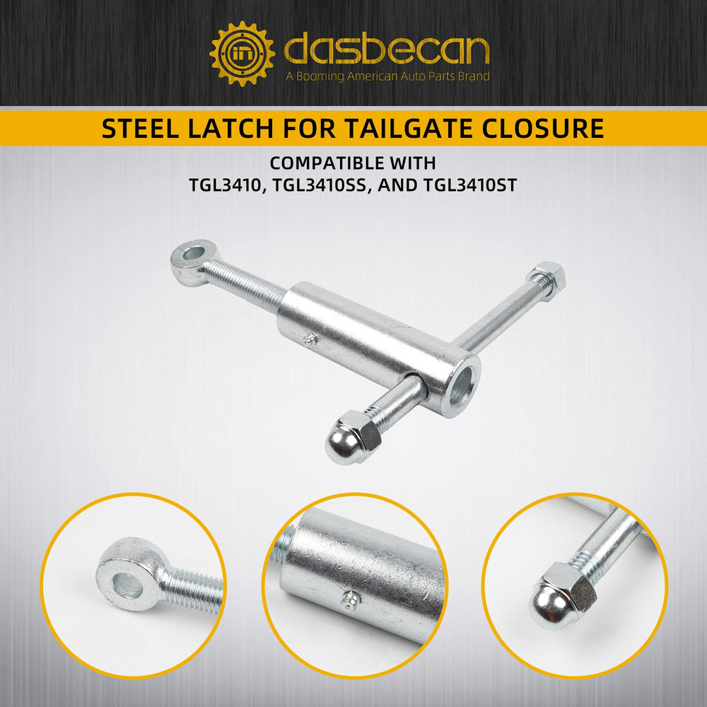 Dasbecan dump truck tailgate latch side profile for easy replacement.