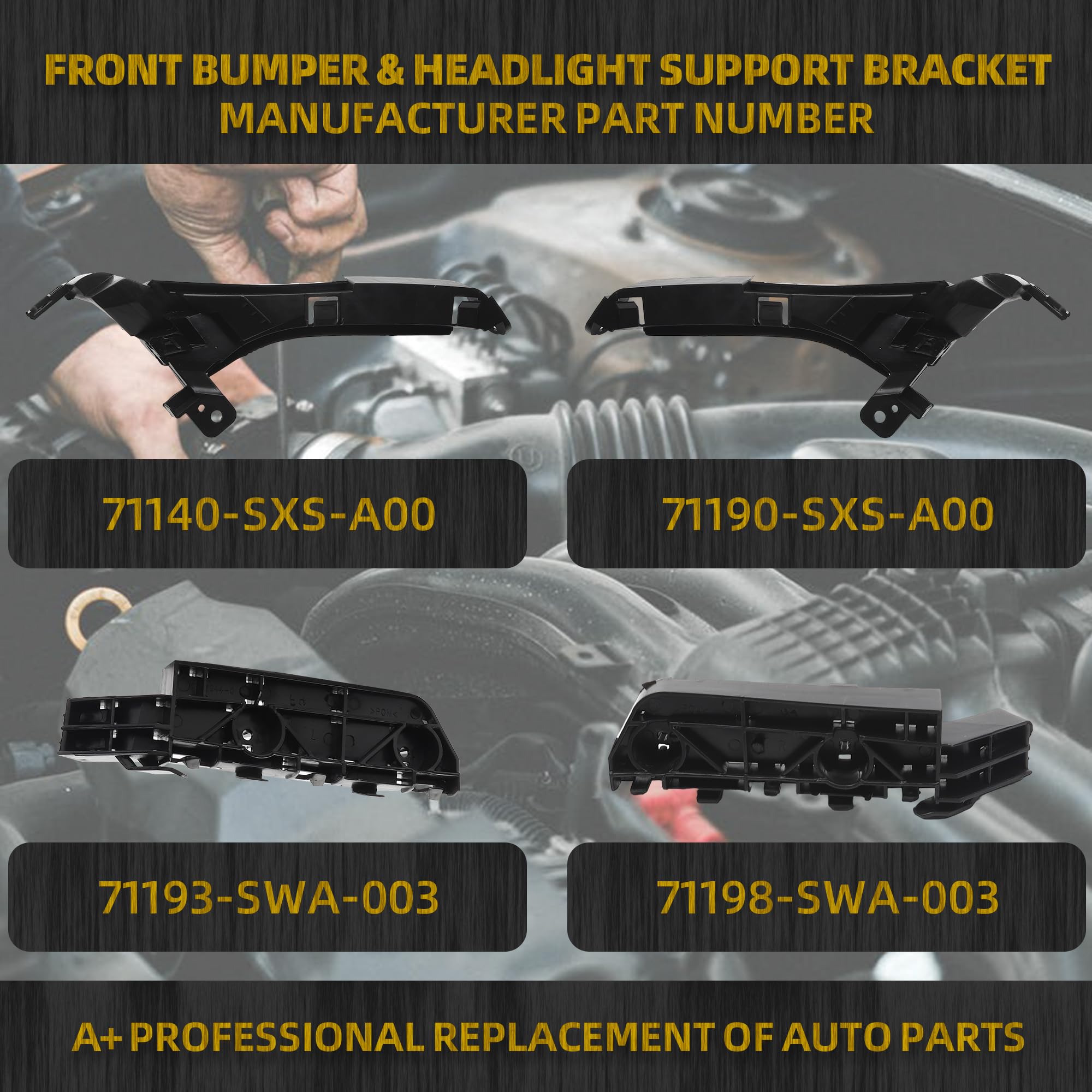Dasbecan front bumper bracket near-wheel well area for CR-V 2007-2011.