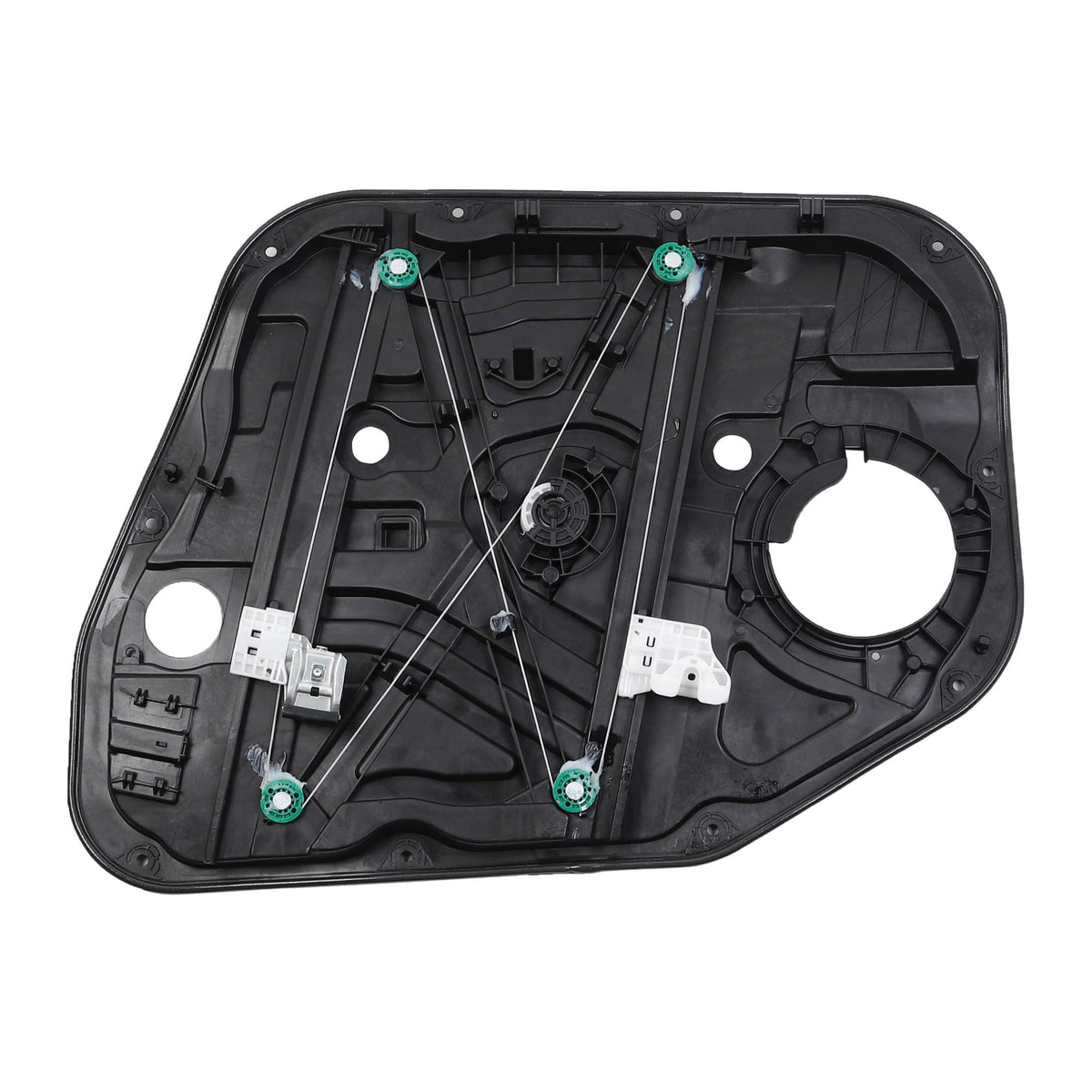 Dasbecan front-left window regulator without motor close-up showing durable gear mechanism.