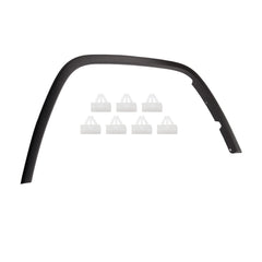 Dasbecan front right fender trim close-up shows durable clip-in design for Jeep Grand Cherokee.
