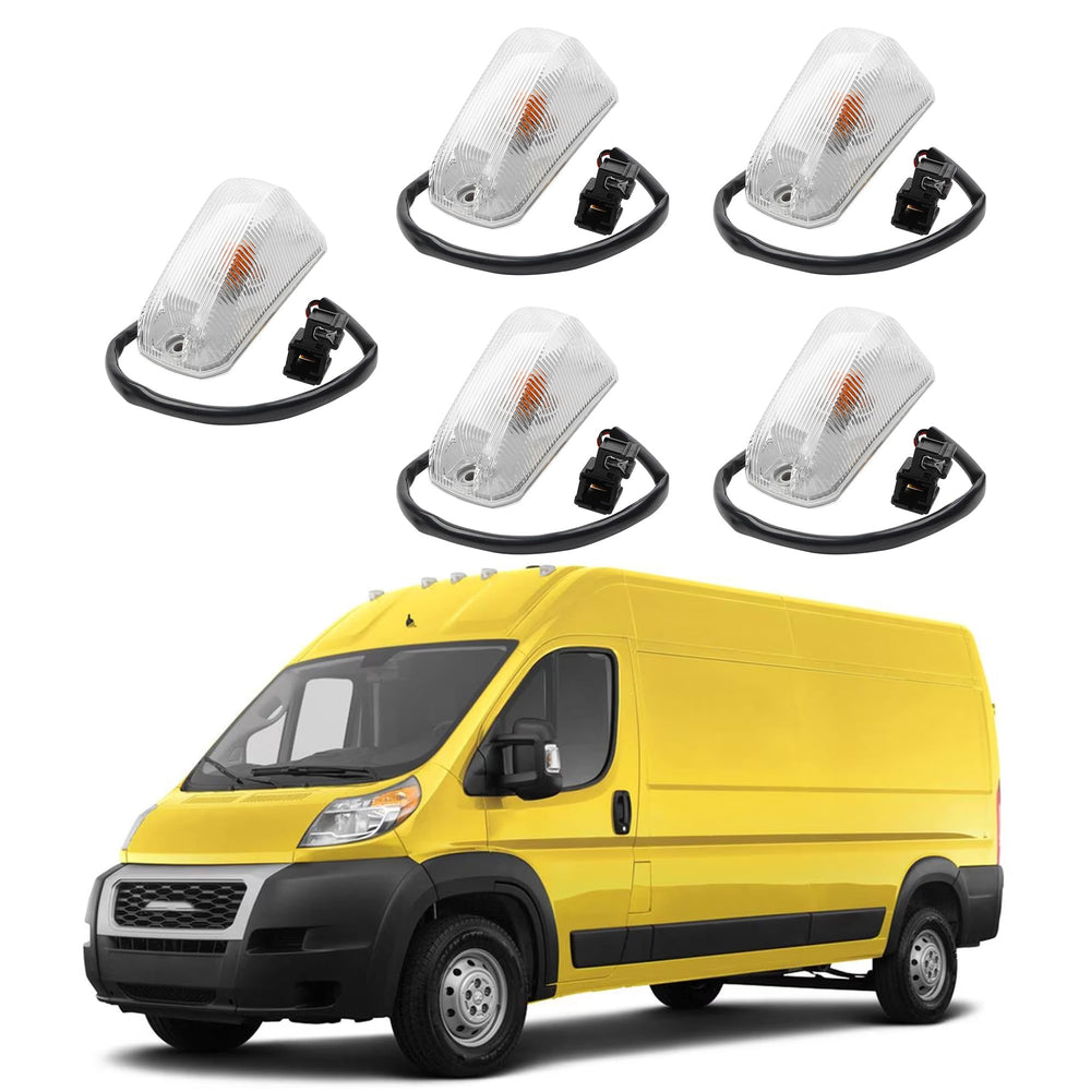 Dasbecan front roof marker light assembly for Ram ProMaster improves visibility.
