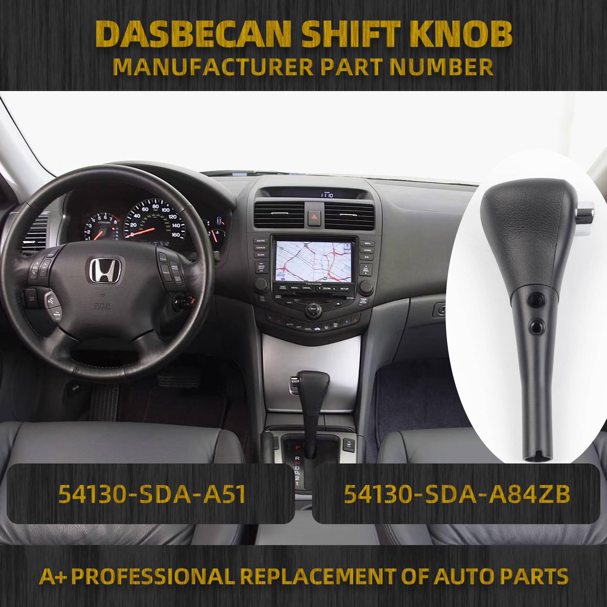 Dasbecan OEM-replacement gear shifter knob for Honda Accord delivers seamless look