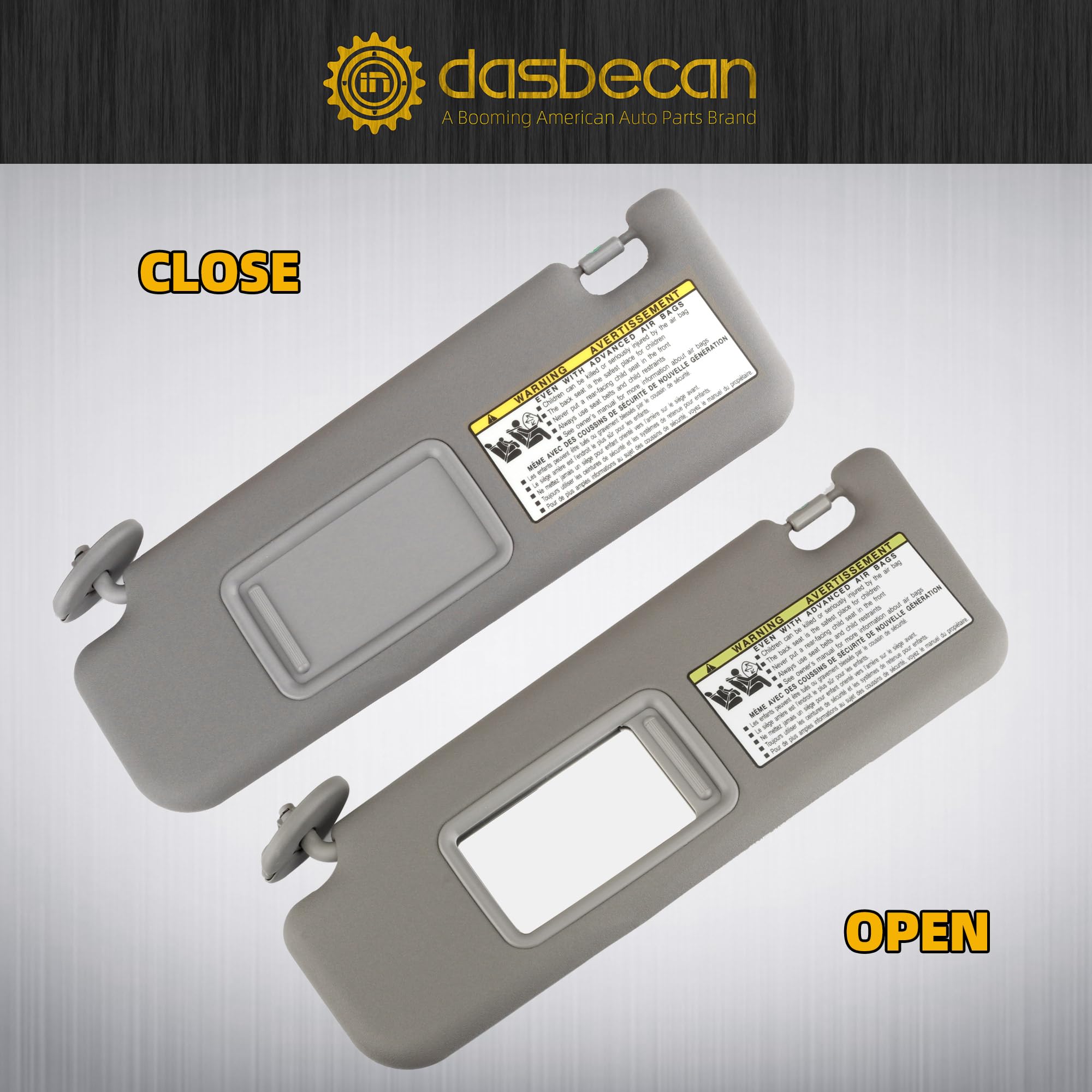 Dasbecan gray visor reduces sun glare for daytime driving