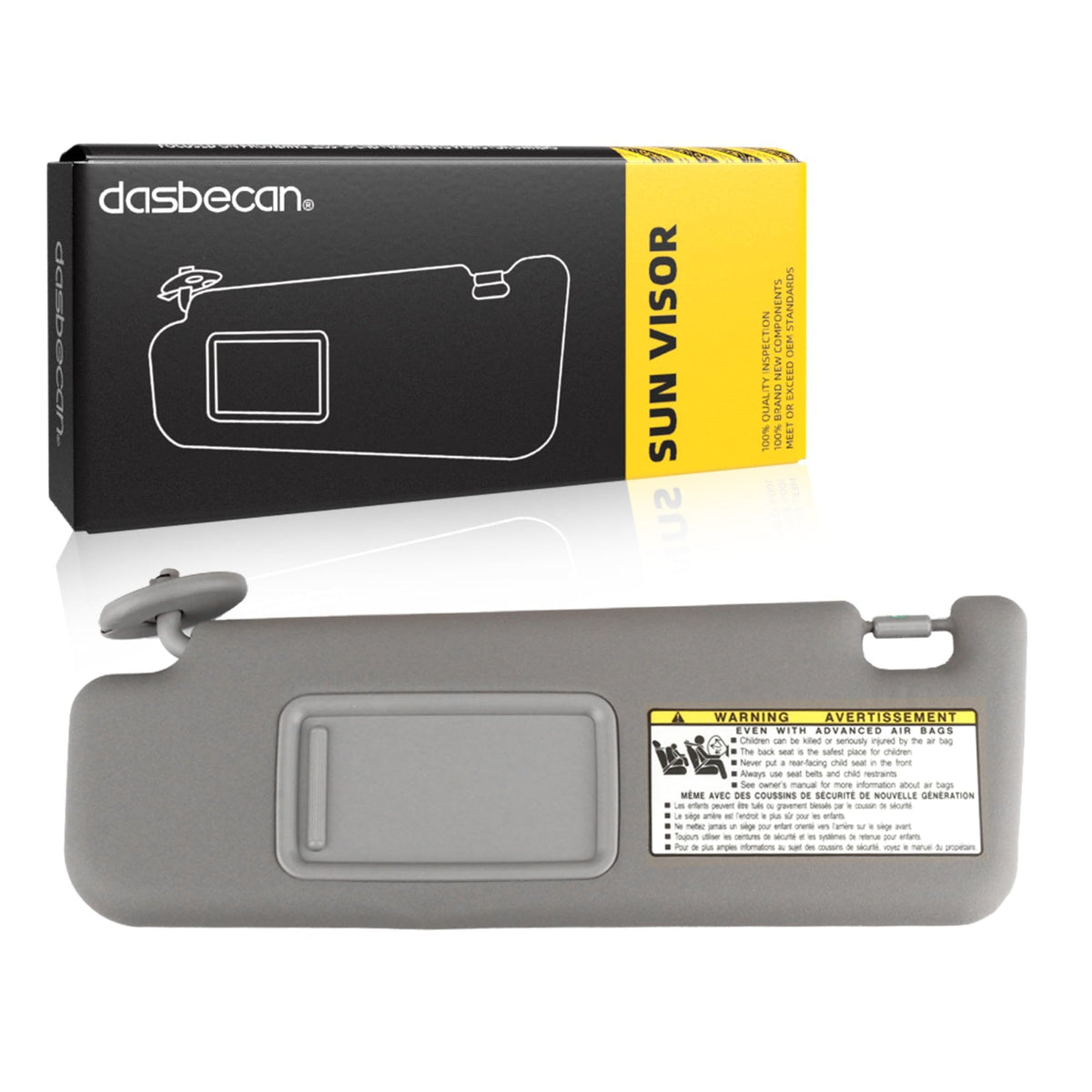 Dasbecan gray left driver sun visor front view, precise fit for Toyota 4Runner