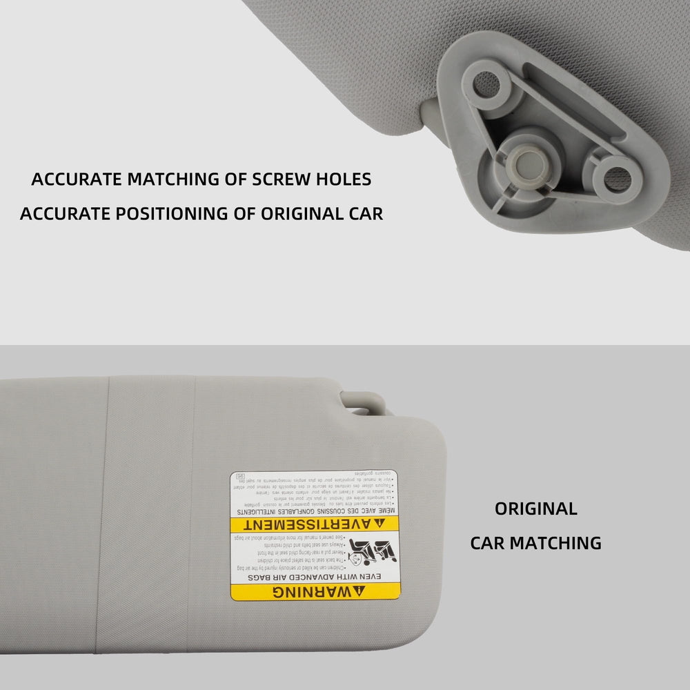 Dasbecan sun visor installation view demonstrates easy alignment.