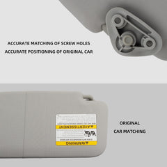 Dasbecan sun visor installation view demonstrates easy alignment.