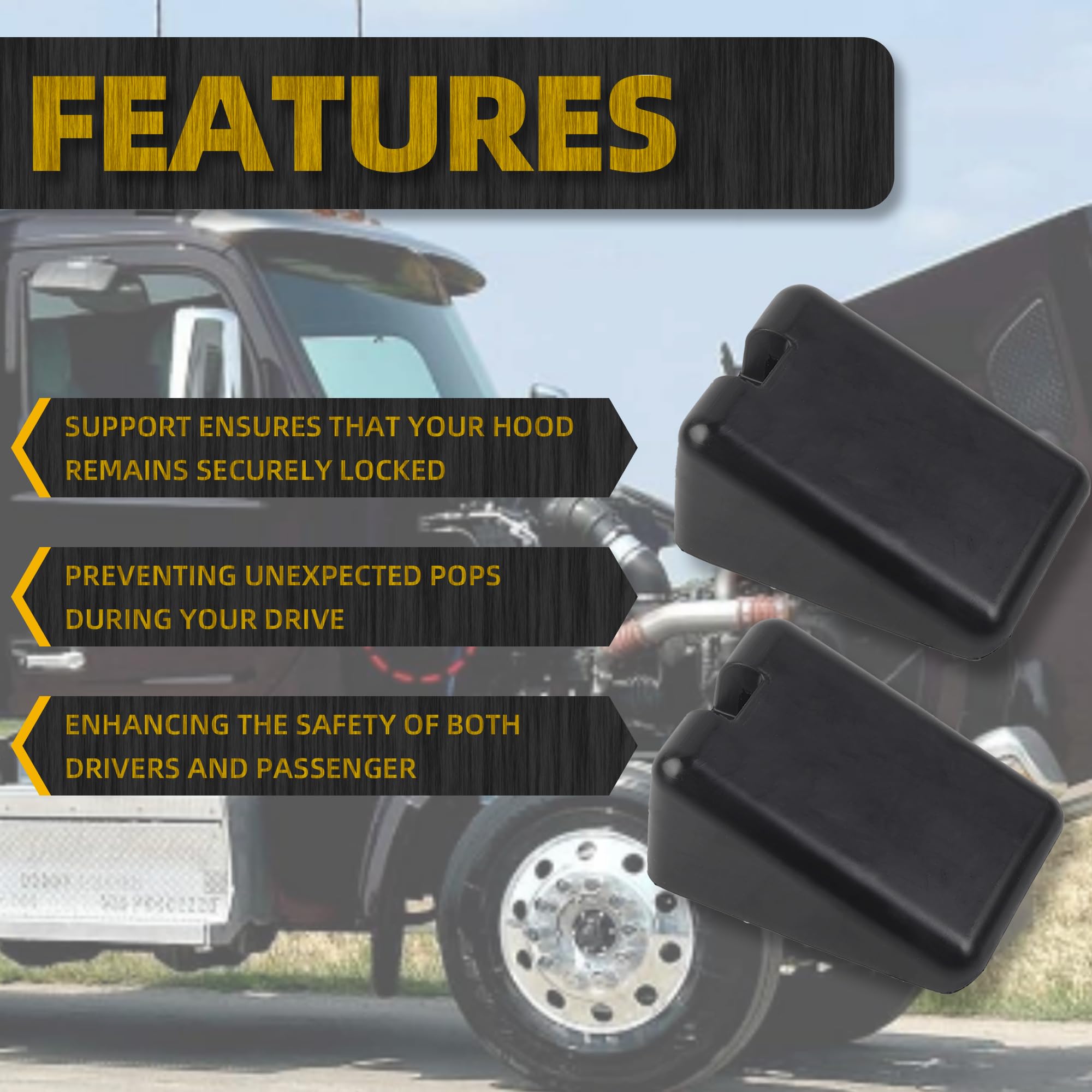 Dasbecan hood bumper support for Kenworth T680 left, OEM-like fit.