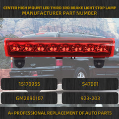 Dasbecan LED 3rd high mount brake light Suburban XL 1500-2500 replacement for rear signaling.
