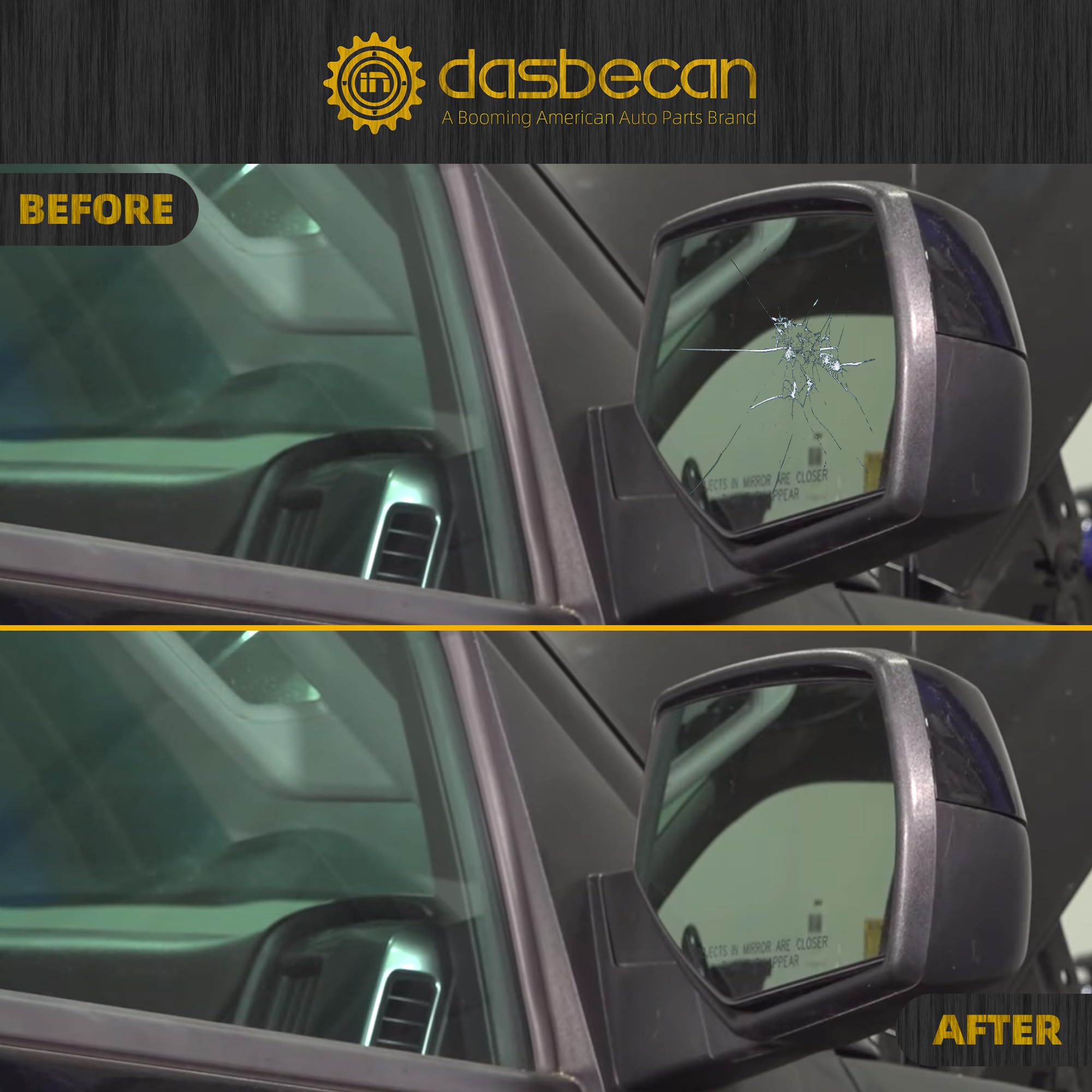 Dasbecan left side mirror with power glass for GMC Sierra