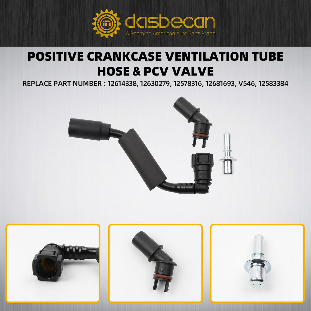 Dasbecan PCV valve tube kit packaging, showing complete contents for easy setup.