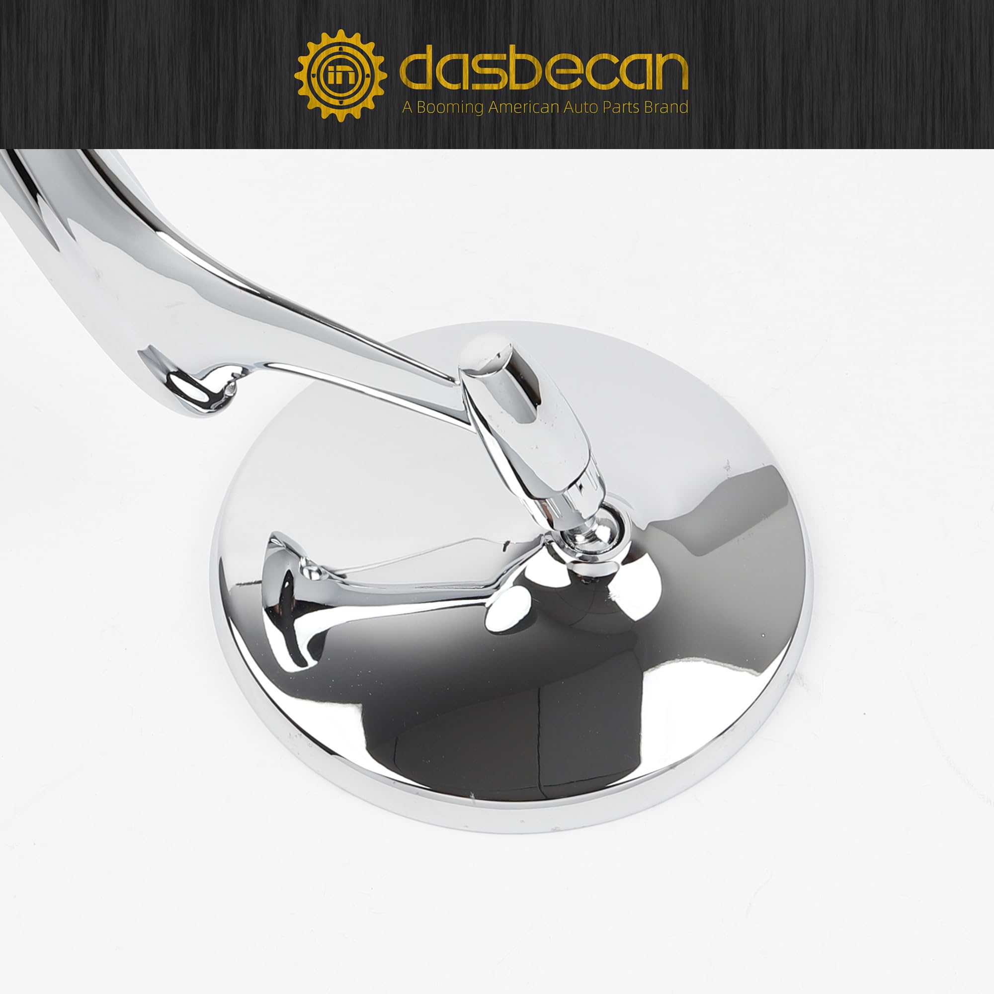 Dasbecan ribbed-base round mirror package ready for mounting on compatible models.