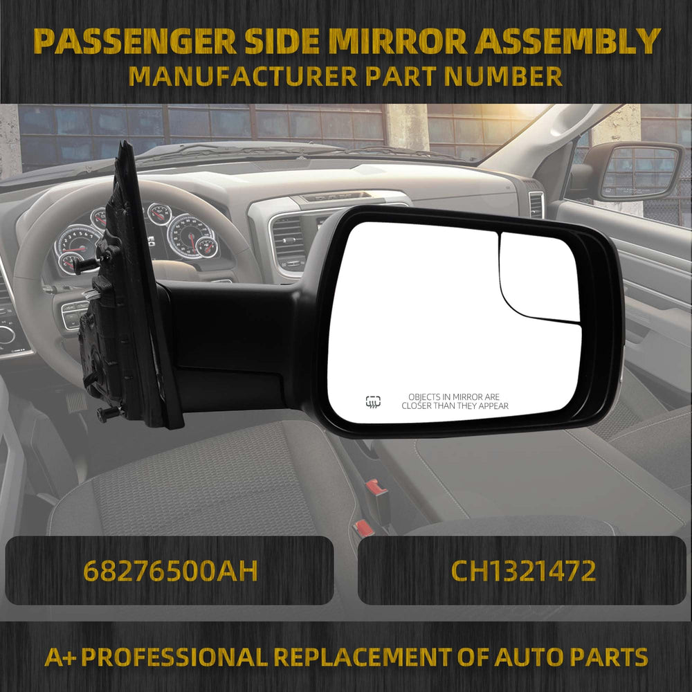 In-housing turn signal on Dasbecan Ram 1500 mirror enhances signaling
