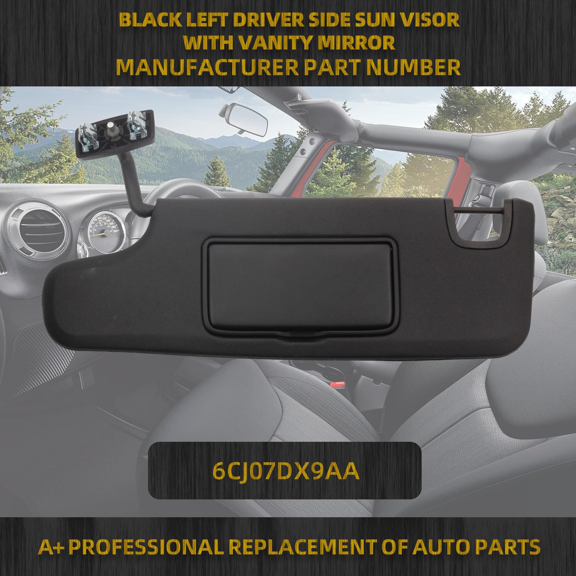Dasbecan torque-tested bayonet visor design helps secure stay in Jeep Wrangler JK.