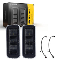 Dasbecan truck bed light assembly illuminates cargo area for easier loading.