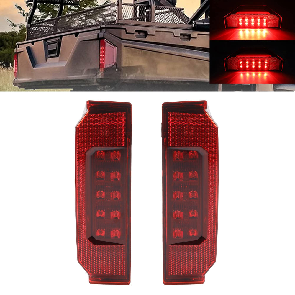 Dasbecan UTV tail light assembly in red improves rear visibility for Polaris Ranger.
