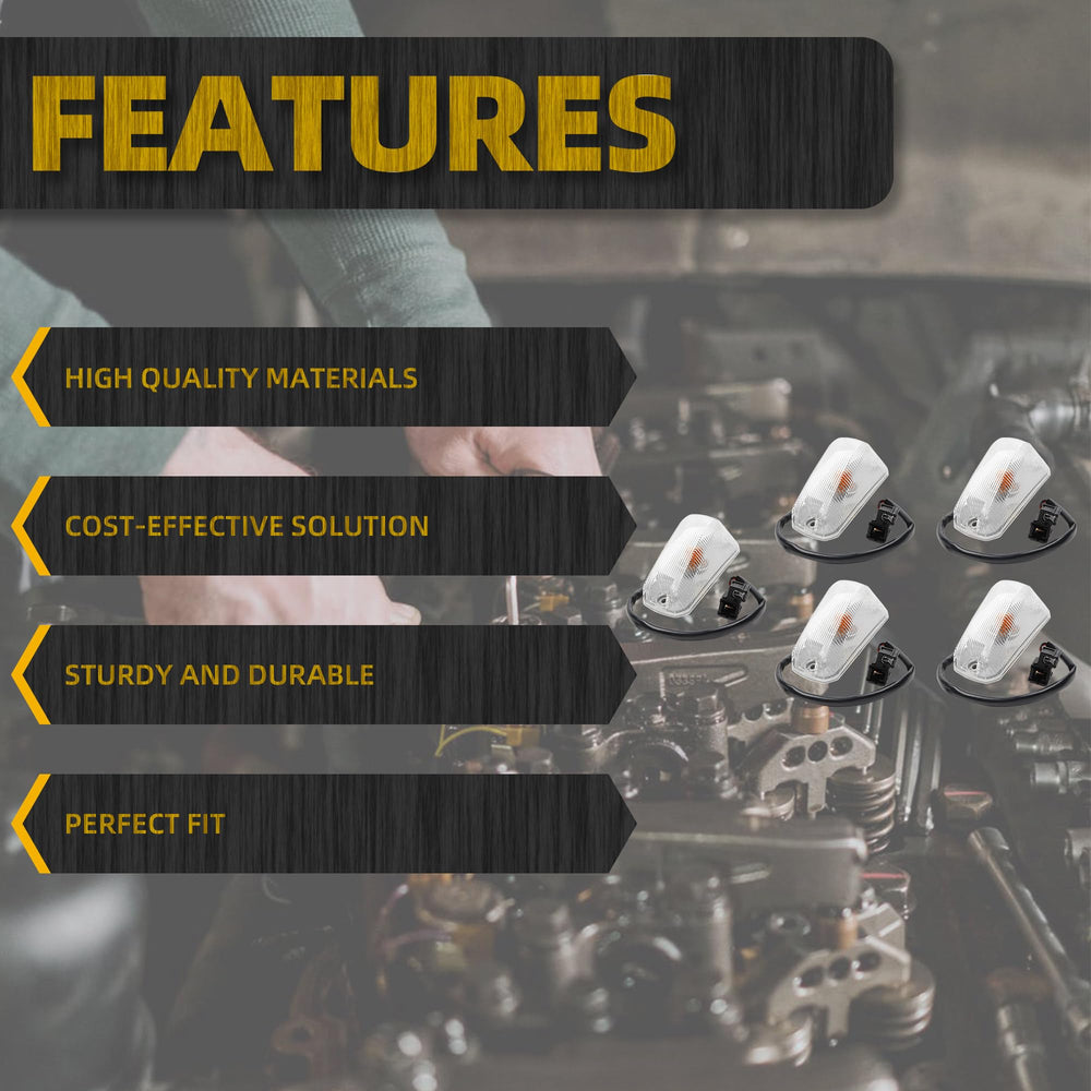 Dasbecan weatherproof front marker lights with ABS shell protect against elements.