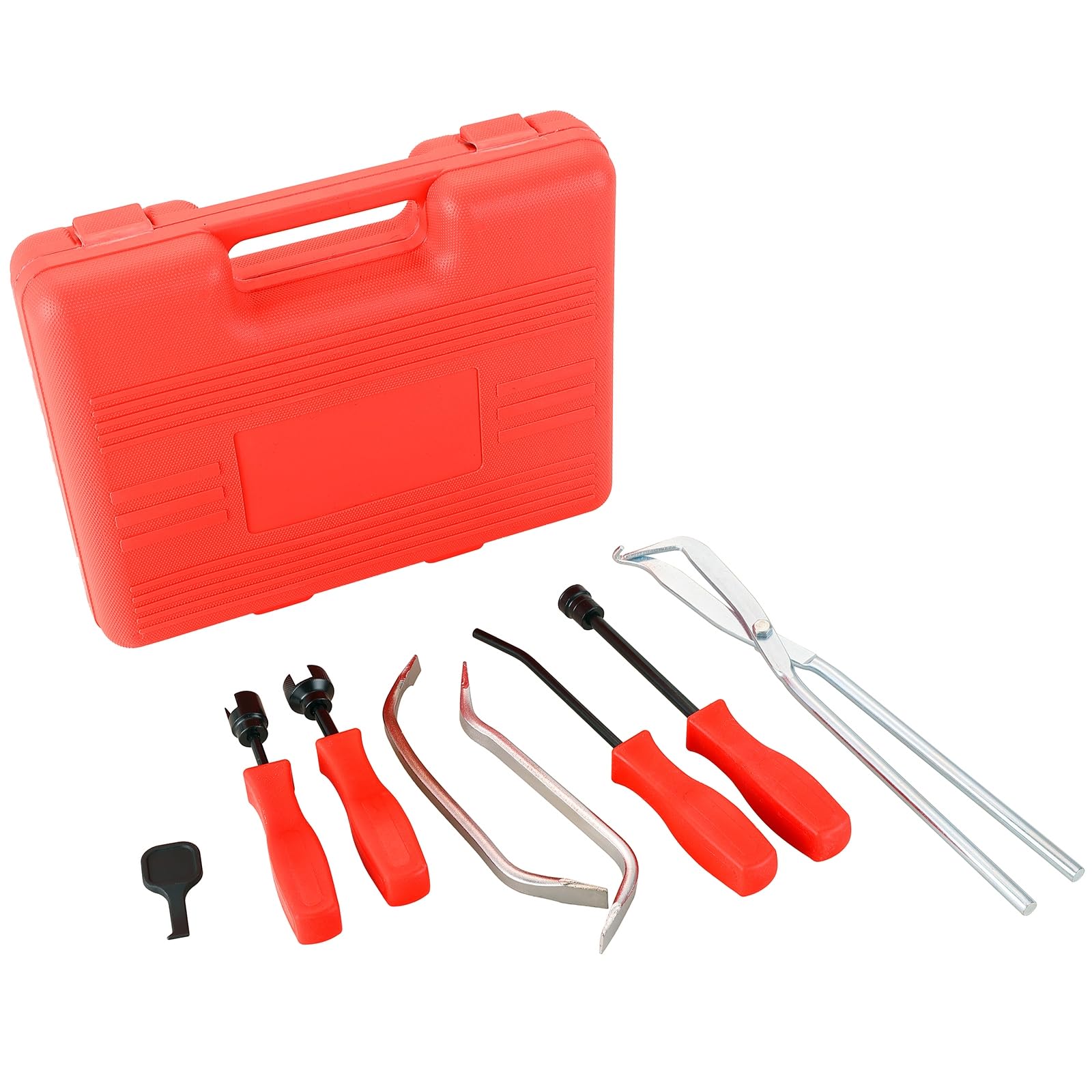 DASBET 8-piece drum brake tool kit organized in a case for DIY brake maintenance.