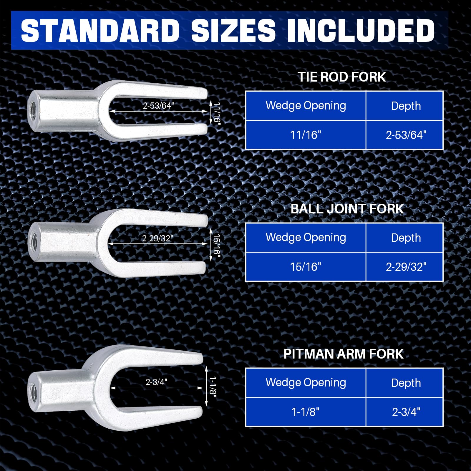 DASBET ball joint fork 15/16 inch for robust separation.