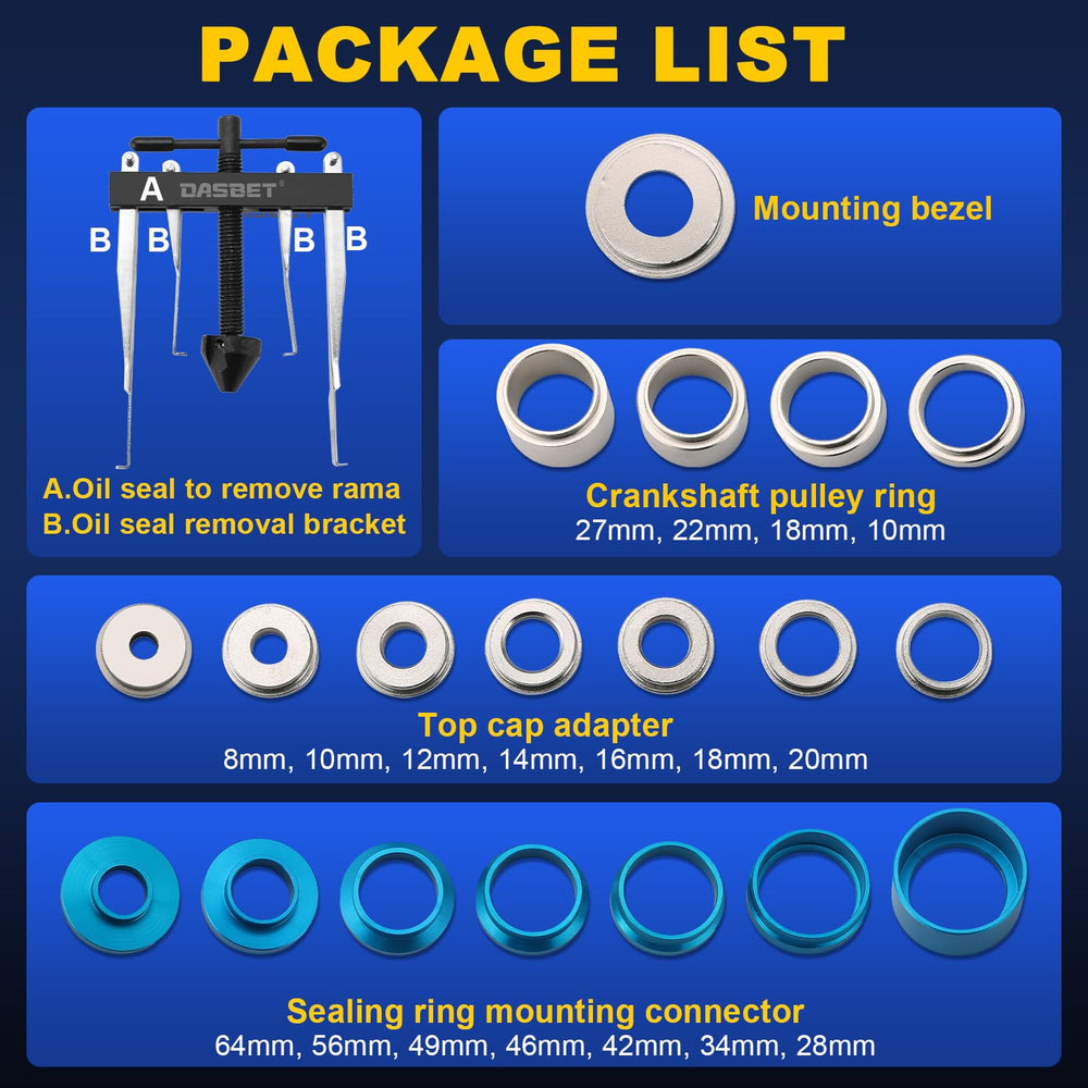 DASBET camshaft seal remover tool in action for efficient maintenance.